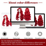 Red Curly Wig , Max Beauty Red Mermaid Cosplay Wigs for Woman with Starfish Hair Clips, Adult Long Hair Daily Wig Heat Resistant Synthetic Fiber for Halloween for Cosplay for Christmas (Red 1)