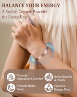 BioMag Pure Copper Bracelet & Ring for Men Women, Handmade Tibetan Style