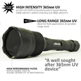 uvBeast V3 365nm Black Light UV Flashlight – High Definition Ultraviolet - HIgh Power and Long Range Professional Grade Beam Best for Professional/Commercial Use – USA Stock
