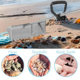 Sand Flea Rake, The Shark Tooth Screen Comes with A 16-Inch-Wide Drain Screen with A 51-Inch Handle, Detachable Sand Flea Rake, Shark Tooth Screen (Water Bucket not Included)
