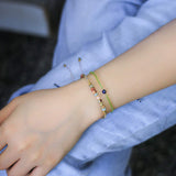 KELITCH Women Strand Bracelets Seed Bead Thin Rope Friendship Bracelets Handmade Adjustable Jewelry F