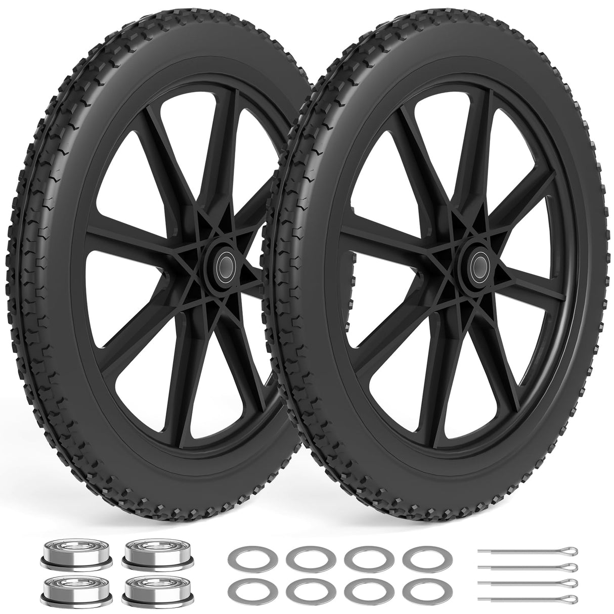 RONPOW 20" Flat Free Wheels Compatible with rubbermaid Wheelbarrows Tires
