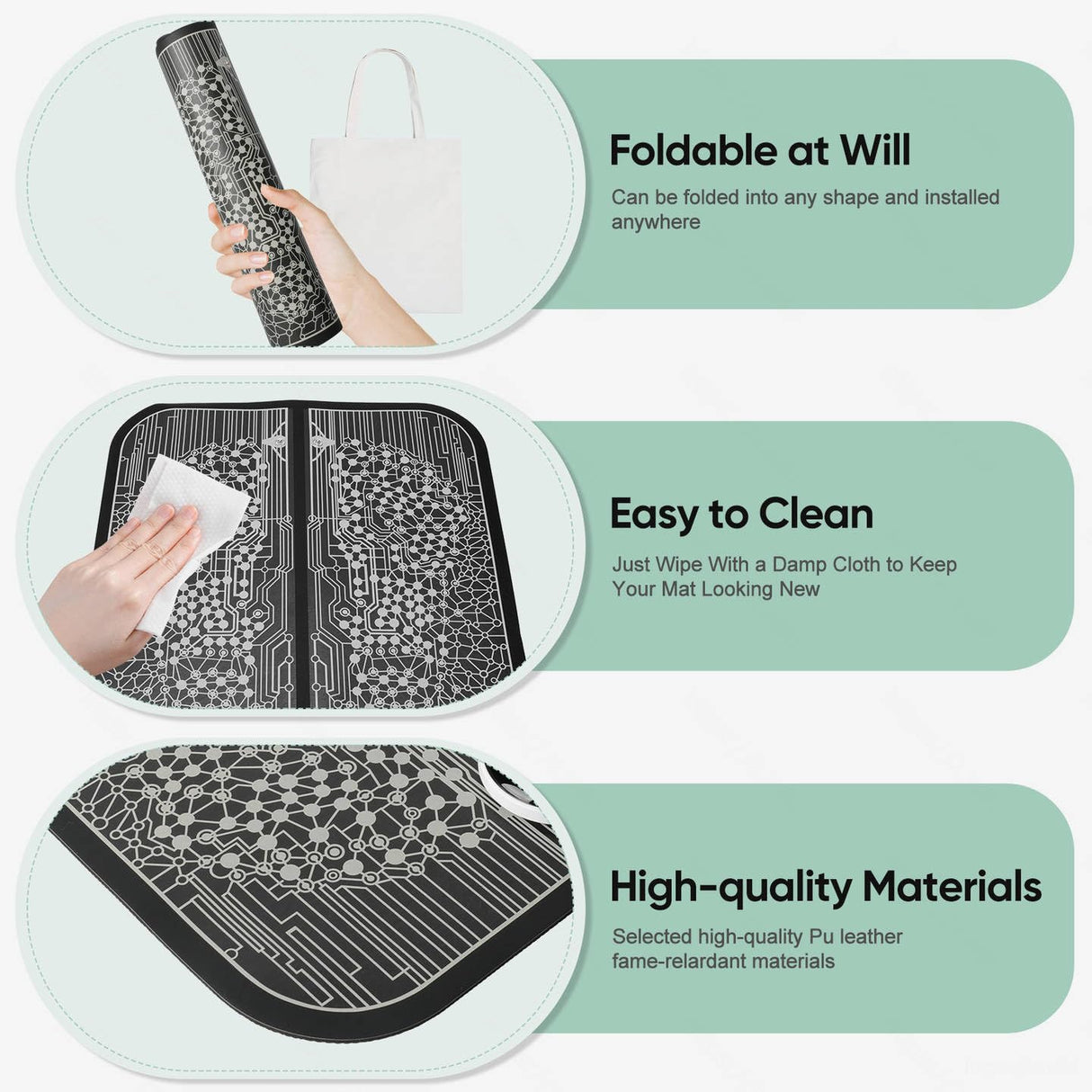 VFU EMS Foot Massager Mat,Foot Stimulator,Improve Circulation,Muscle Relaxation,Portable & Rechargeable Feet Massager Pad with 10 Modes &39 Levels FSA HSA Eligible