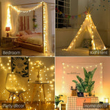 Minetom 33ft Plug in Star String Lights with Remote and Timer