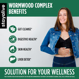 STAY ALIVE Wormwood Black Walnut Clove Cleanse Extract, 11-in-1 Extra Strength Complex, 120 Pills, Herbal Supplement for Adults, Vegan, Non-GMO & Gluten Free Sweet Wormwood Capsules