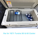 Cooler Basket for YETI Tundra 50 or 65,Inside Dry-Goods Basket Compatible with Cabela's 60QT, Igloo BMX 52QT, Ozark Trail 52QT,Pelican Elite (45 & 70) etc,Stainless Steel Wire Cooler Rack