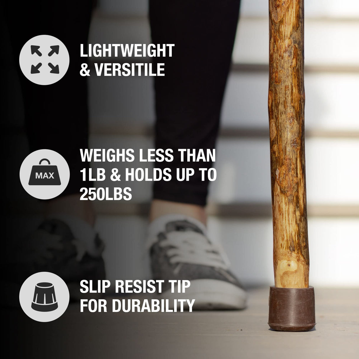 Brazos 48" Handcrafted American Hardwood Walking Stick for Men and Women, Made in The USA , 48 Inch