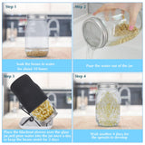 Toowood 2Pack Sprouting Kit,1000ml Sprouting Jar with Mesh Lids and Stands, Microgreens Sprouts Growing Kit, Broccoli Sprouts Seeds Sprouting Jars with Screen Lids,Blackout Sleeves, Tray