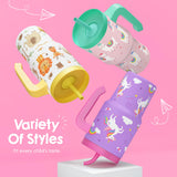 Unicorn Tumbler 20oz with Handle and Silicone Straw Lid for Kid, Insulated Stainless Steel Cup, Gift for Kids Girls, Gifts Idea for Birthday Christmas Back to School