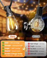 Tenmiro 200FT LED Outdoor String Lights with Remote, 72+2 Shatterproof Bulbs Dimmable Timing 3 Light Modes Outside Patio Lights for Backyard Porch Deck Garden Balcony Pool party Hanging Lighting Decor