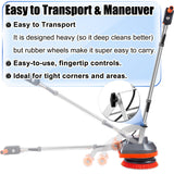HHQ Commercial Floor Scrubber Machine, 13" Heavy Duty Orbital Floor Cleaner Buffer and Polisher- Deep Cleaning Hard Floors and Carpets with Ease, 3 Brushes & 3 Cleaning Pads, Orb-6