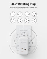 TROND Outlet Extender with 2 PD 20W USB C Charger, 3 AC Multi Plug Outlet Splitter with 360 Rotating Plug, USB Wall Socket Adapter, A Small Charging Station for Kitchen Bathroom Cruise Essentials