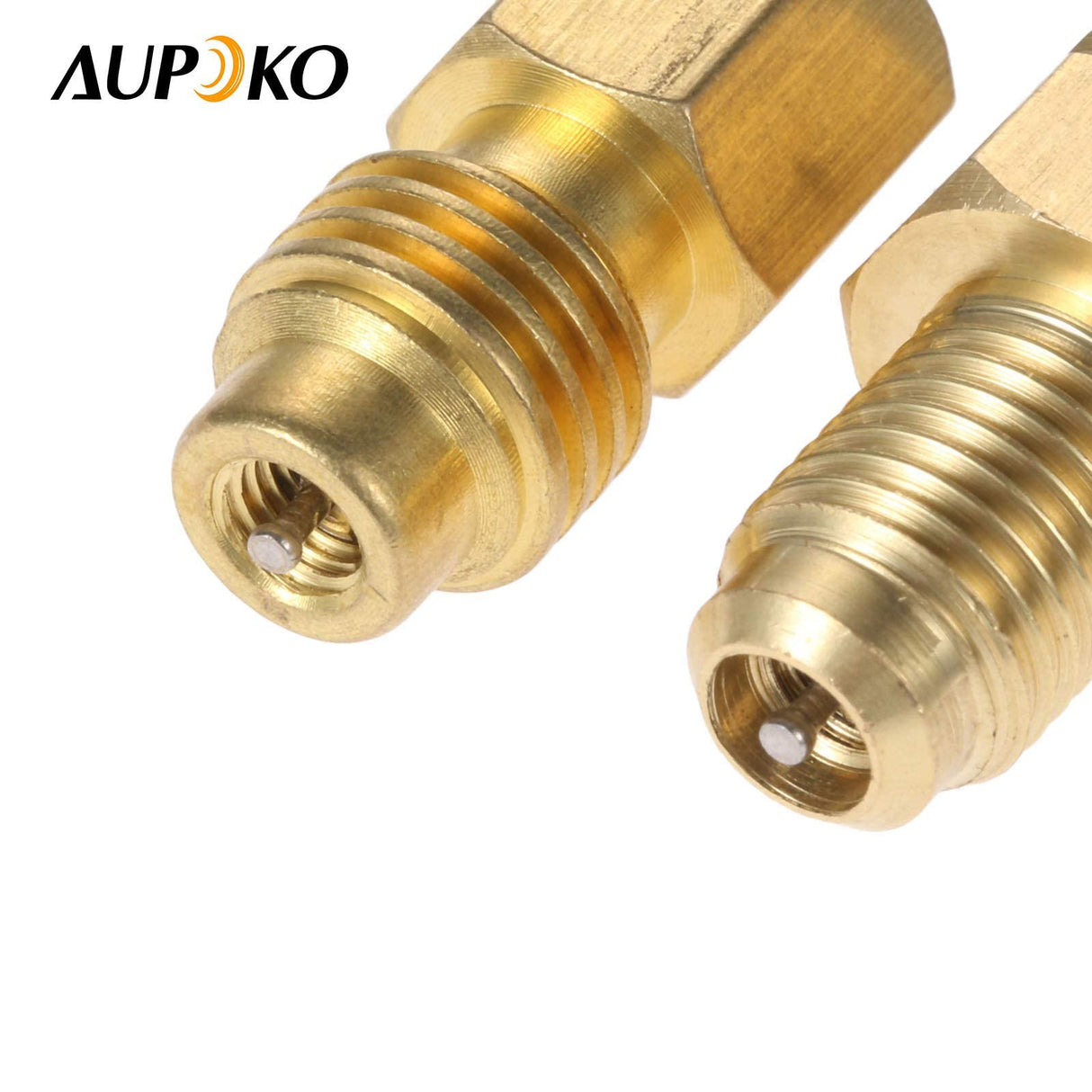Aupoko R1234YF Adapters with Valve Core, 1/2’’ ACME Left Hand x 1/4’’ SAE Vacuum Hose Pump Fittings Connection for R12 to R1234yf Refrigeration Conversion
