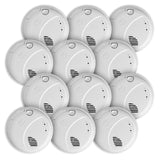 First Alert SMCO100V-AC, Interconnect Hardwire Combination Smoke & Carbon Monoxide Alarm with Battery Backup and Voice & Location Alerts, 12-Pack