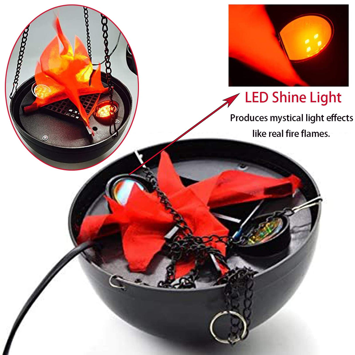 3D Fake Fire LED Light - Hanging Silk Flame Stage Effect Lamp for Halloween, Christmas, Festivals, Parties, Night Clubs