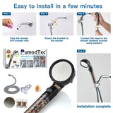 Filtered Shower Head with Handheld - High Pressure Mineral ShowerHead with Filters for Hard Water - Reduces Dry Itchy Skin, Easy Instal, 4 Modes, Water Saving, Durable, Detachable anti blocking