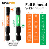 GRENPRO Impact Screwdriver Bits Set, 35Pcs 2” Allen Wrench Drill Bit Set (Metric & SAE)/Trox, Premium S2 Steel Magnetic 1/4" Hex-Shank Bit Set,CNC Machined, Automotive Mechanic Home Repair
