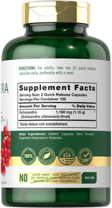 Carlyle Schisandra Supplement 1160 mg | 200 Capsules | for Women and Men | Berry Fruit Extract | Non-GMO and Gluten Free