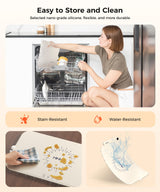LNNIW Waterproof Food Warming Mat, Color-Changing Electric Heating Tray with 6-Level Temperature Control, 1-6h Timers, Dishwasher-Friendly Food Warmer Mat for Parties, Buffets, and Kitchen Use.