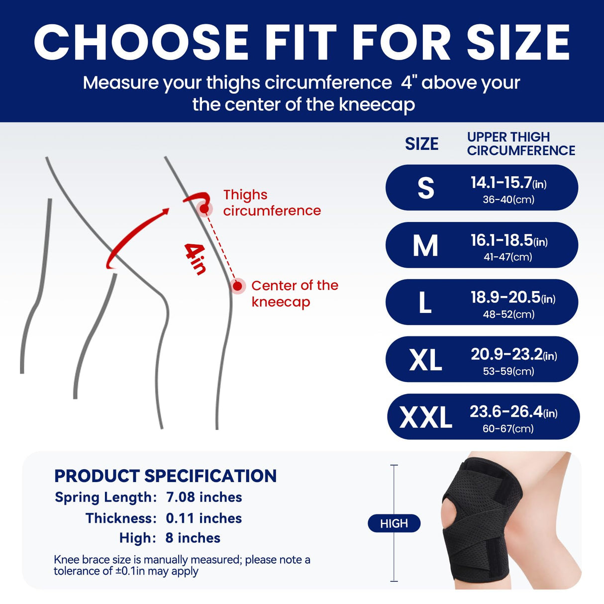 JOMVD Knee Brace for Meniscus Tear, Knee Pain, Adjustable Breathable Knee Support with Side Stabilizers for Knee Pain Arthritis Recovery Joint Support, Women and Men