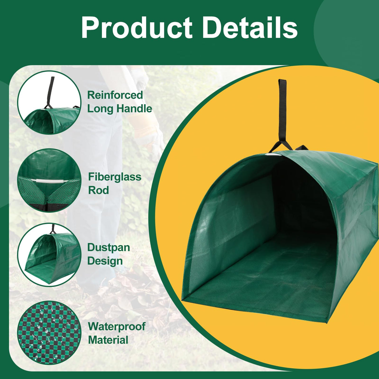 NIGOOLATA 72 Gallon Leaf Collector, Yard Waste Bags, Lawn Leaf Bags, 1 Pack