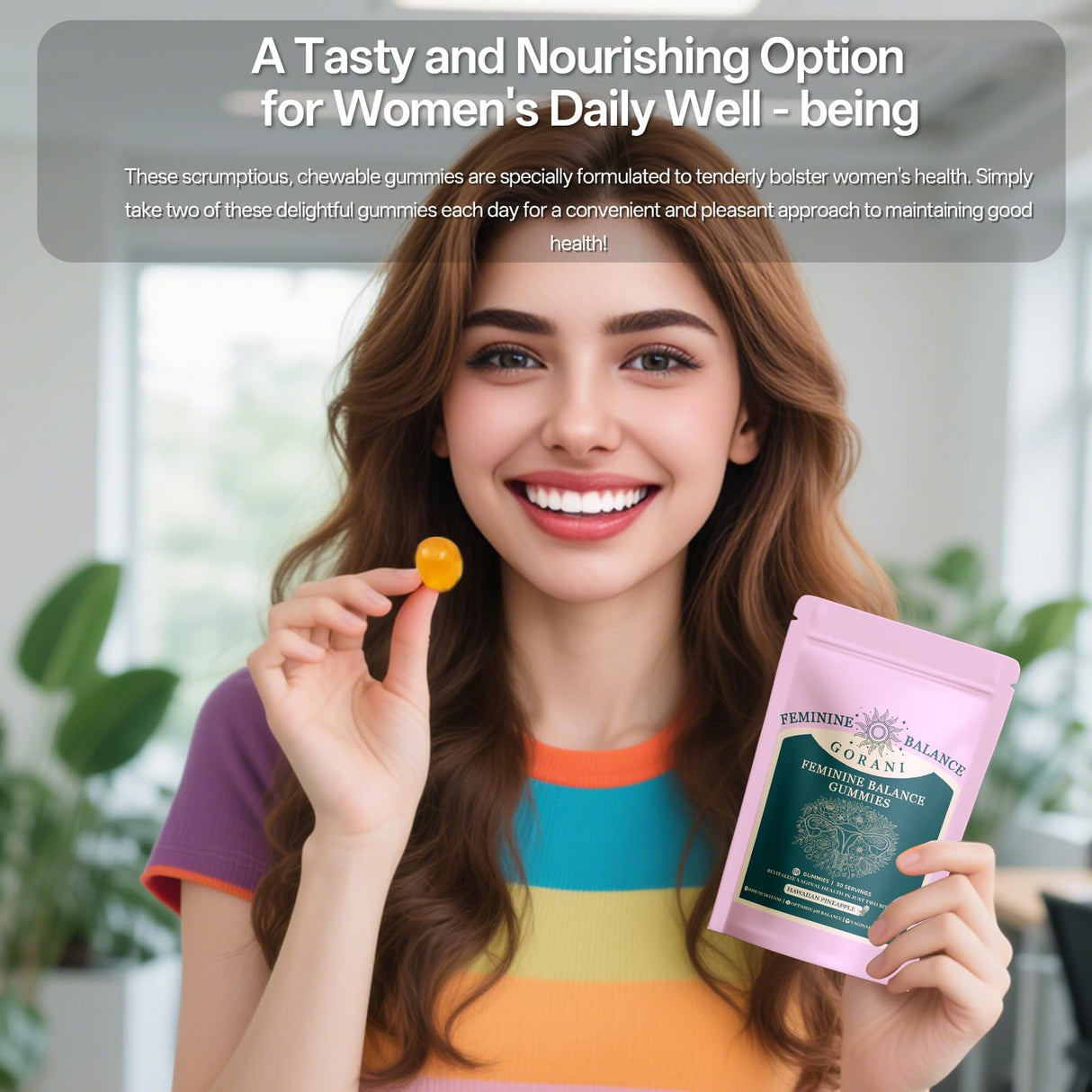 Gorani Feminine Balance Gummies – Probiotic Support for Women’s Intimate Health, Premium Balance Gummies, pH Balance & Immune Boost – Vegan & Low Sugar