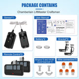 for liftmaster Chamberlain Craftsman Garage Door Opener Remote & Sensor Universal, Garage Door Opener Remote 893MAX 893LM 373LM 971LM, 41A5034 Safety Sensor Kit