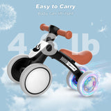 WETIFY Colorful Lighting Baby Balance Bike Toys for 1 Year Old Boy Gifts, 10-36 Month Toddler Balance Bike, No Pedal 4 Silence Wheels & Soft Seat First Bike, One Year Old Boy Birthday Gift.