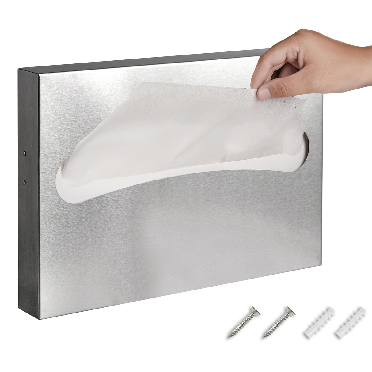 Desyeryamimi Toilet Seat Cover Dispenser,Commercial Stainless Steel Brushed Toilet Seat Cover Holder for Disposable Toilet Seat Covers Wall Mount for Bathroom Restroom
