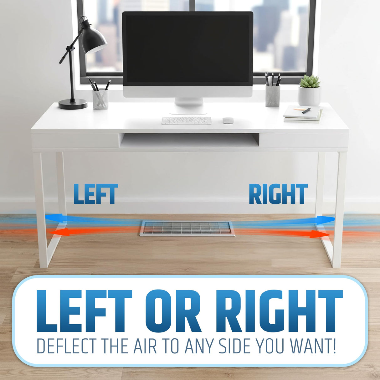 Powerful Magnetic Air Vent Deflector Sideways (Side Extender) - 3 Strong Neodymium Magnets (Upgraded Patented Design) - Fits 3"-6" Wide Floor/Wall/Ceiling Vents - 1.6"(H) - Adjustable from 12” to 23”