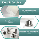 Ascher Bathroom Light Fixtures, 4-Light Vanity Light Over Mirror, Brushed Nickel Wall Sconces with Milky White Frosted Glass Shades, Wall Lamp for Living Room Bedroom, E26 Base(Bulbs Not Included)