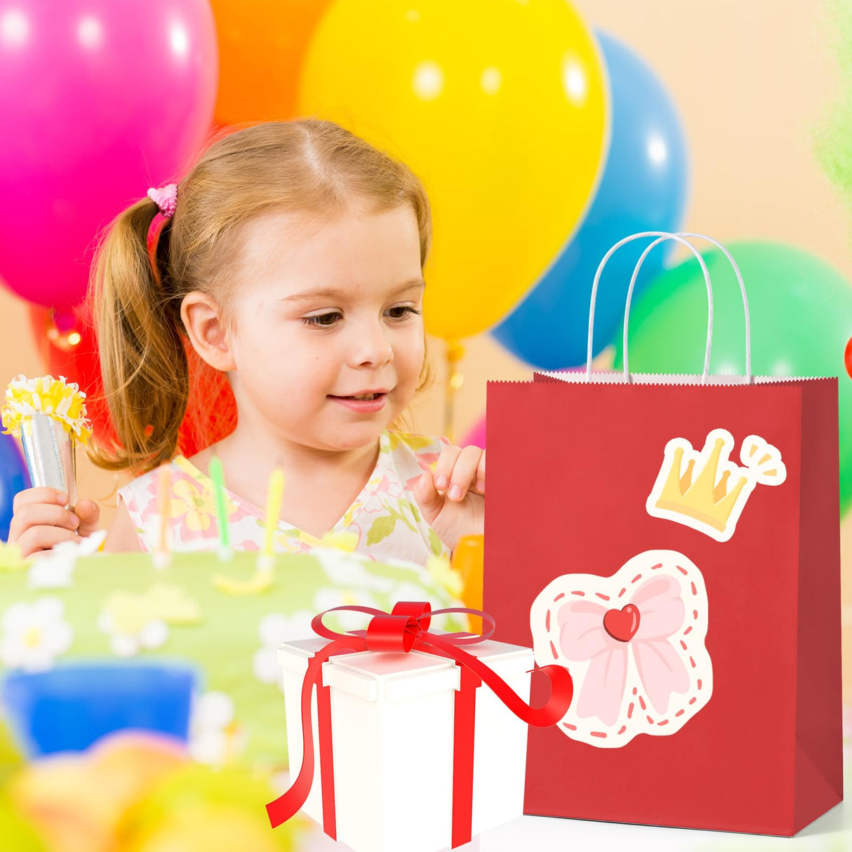 BagDream Red Gift Bags 10x5x13 Inch 100Pcs Large Kraft Paper Bags Bulk for Christmas, Wedding, Party Favors, Business, Retail, Grocery Paper Sacks with Handles