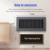 4x10 Floor Register, Floor Vent Covers for Home Floor, Sidewall, Heavy Duty Steel Walkable Floor Grates, Adjustable Air Vent Covers Rust Proof Finish, 4" x 10'' Floor Vent, 6 Pack, Gray