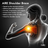 AIRE Shoulder Brace for Men and Women Recovery, Adjustable Shoulder Support for Rotator Cuff, AC Joint Pain Relief, Arm Sling for Injury, Perfect Fit Arm Compression Sleeve (One Size Regular)