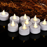 Hanzim LED Tea Lights Candles- 100PACK Warm White Flameless Candles Realistic and Bright Flickering Long Lasting 200Hours for Holiday Celebration,Party,Home Decoration Warm Yellow,Battery Operated