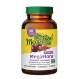 MegaFood MegaFlora Probiotics and Prebiotics for Women with 14 Strains & 50 Billion CFUs, Cranberry, Digestive Health, Vegetarian, Prebiotics and Probiotics for Women - 60 Capsules (30 Servings)