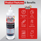 Gray 1.4 LB Magic Crack Filler Bottle - Easy, No-Mess Crack Repair for Concrete, Masonry & Asphalt - Durable & Weather-Resistant