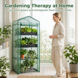 NEWBULIG Mini Greenhouse with Durable PE Cover Roll-up Zipper Door 4 Tier, 27"x19"x63" Small Greenhouse for Outdoors Indoor Balcony, Porch, Garden, Patio, Backyard Green Houses, Green