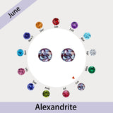 Halo June Birthstone Earrings for Women, Simulated Alexandrite Earrings
