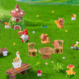 U-Zimikee 80 Pcs Fairy Garden Accessories Outdoor- Miniature Landscape Decoration with Bridge House Furniture Gnome Fairy Figurines Mini Resin Animals Miniature Garden Figures Bulk for Dollhouse Craft