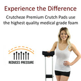 Crutcheze Premium USA Designed Crutch Pad and Hand Grip Covers | Comfortable Underarm Padding Washable Breathable Moisture Wicking Odor Reducing- Accessories for Adult & Youth Crutches (Black)