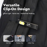 WARSUN T7 Rechargeable EDC Flashlight 2 Pack, Slim Pocket Flashlight with USB-C Charging, Clip & Magnetic Base, Lightweight Portable LED Work Light for Everyday Carry, Camping & Emergency
