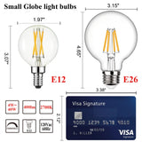 Arberlic G16.5 Light Bulb,4W E12 LED Bulb dimmable Equivalent E12 Candelabra Bulb 40 Watt,Warm White 2700K,400lm,CRI85+,AC120V,Edison Style,Clear Glass,ETL Listed,Pack of 6