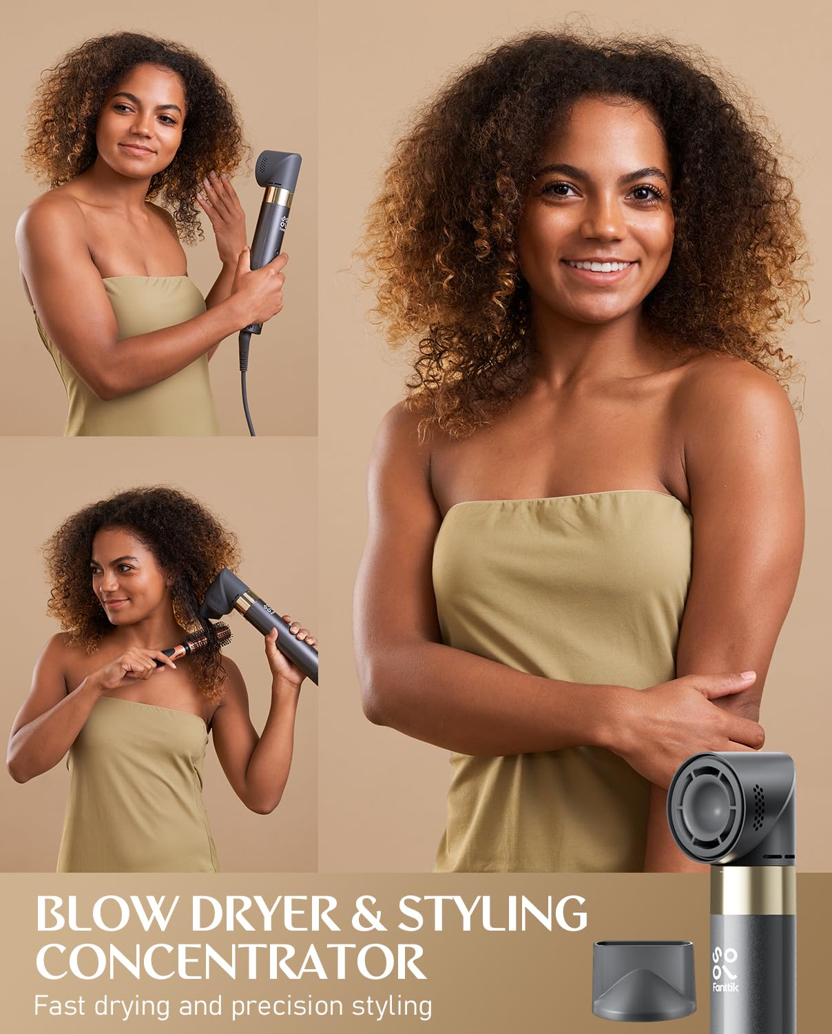 Fanttik C8 Nano 3.7V Cordless Electric Scissors & FanttikSolo 6 in 1 AirWave Air Auto Wrap Styler