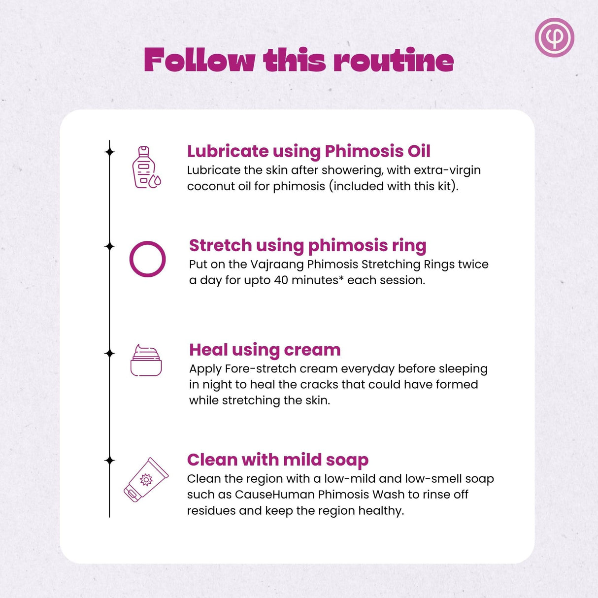 Vajraang Phimosis Stretching Rings Kit, Ring Removal Tool And User Manual | Includes 20 Graduated Rings | Fast Results | No-Side-Effects (With Phimosis Oil & Cream)