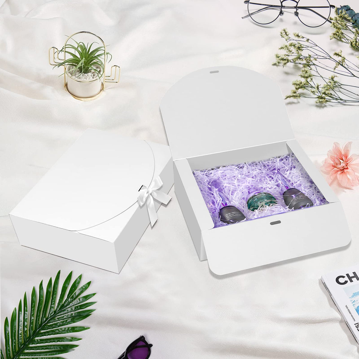 BoShahai 10 PCS White Gift Boxes with Lids 10.6x7.8x3.1 Inch Proposal box