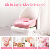 AUVON Innovative Donut Pillow Hemorrhoids Scientific Center Hole and Tailbone Cutout, Orthopedic Pain Relief Donut Seat Cushion for Coccyx, Sciatica, Postpartum Pregnancy, After Surgery Sitting Relief