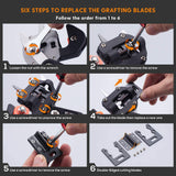 FUJIWARA Garden Grafting Tool, Multifunctional Pruning Scissors Kit, U-Graft/V-Graft/Omega-Graft Seedling for Fruit Tree Grafting Set,Including Grafting Tapes, Grafting Knife & Replacement Blades