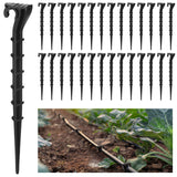 Glooglitter 120 Pack 1/4 Inch Irrigation Tubing Hold Down Plastic Anchor Stakes Drip Irrigation Support Stakes Ground Garden Hose for Garden Greenhouse Sprinkler Landscaping