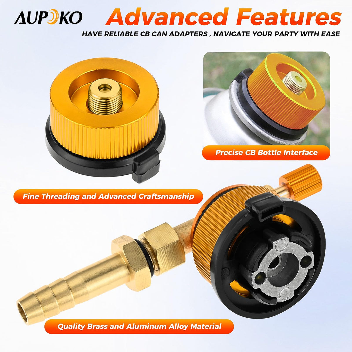 Aupoko Gas Canister Adapter Kit, Valve Caps Camping Gas Refill Adapter ...